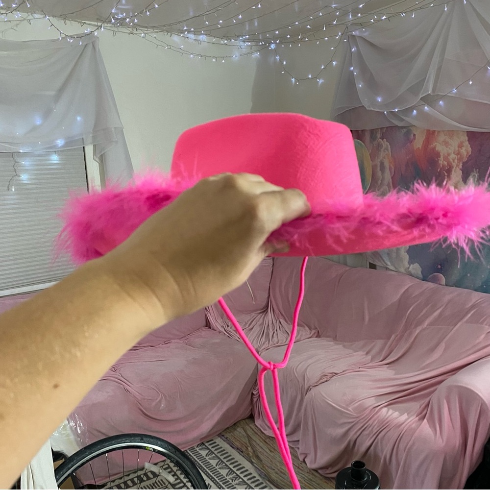 Fuzzy Hot Pink Cowboy Hat New with Tags